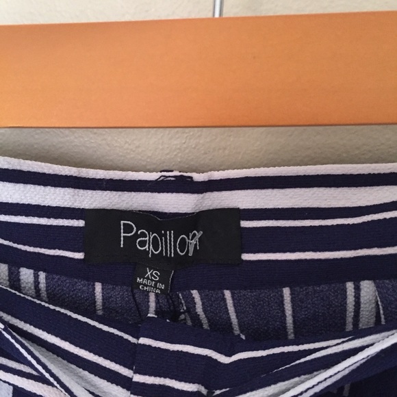 Papillon Striped Cropped Tie Waist Culottes - Picture 5 of 8